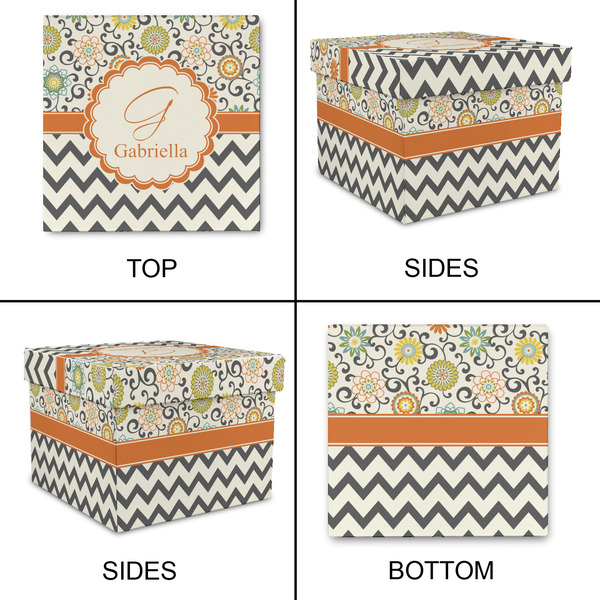 Swirls, Floral & Chevron Gift Boxes with Lid - Canvas Wrapped - XX-Large - Approval