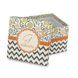 Swirls, Floral & Chevron Gift Box with Lid - Canvas Wrapped (Personalized)