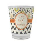 Swirls, Floral & Chevron Glass Shot Glass - 1.5 oz - Set of 4 (Personalized)