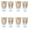 Swirls, Floral & Chevron Glass Shot Glass - with gold rim - Set of 4 - APPROVAL
