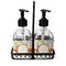 Swirls, Floral & Chevron Glass Soap & Lotion Bottle Set (Personalized)