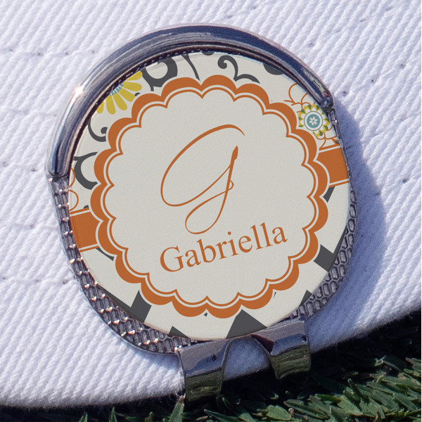 Custom Swirls, Floral & Chevron Golf Ball Marker - Hat Clip