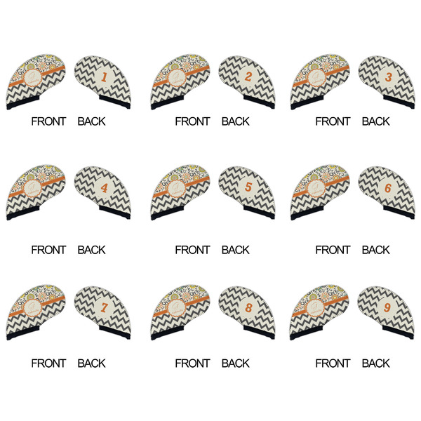 Swirls, Floral & Chevron Golf Club Covers - APPROVAL (set of 9)