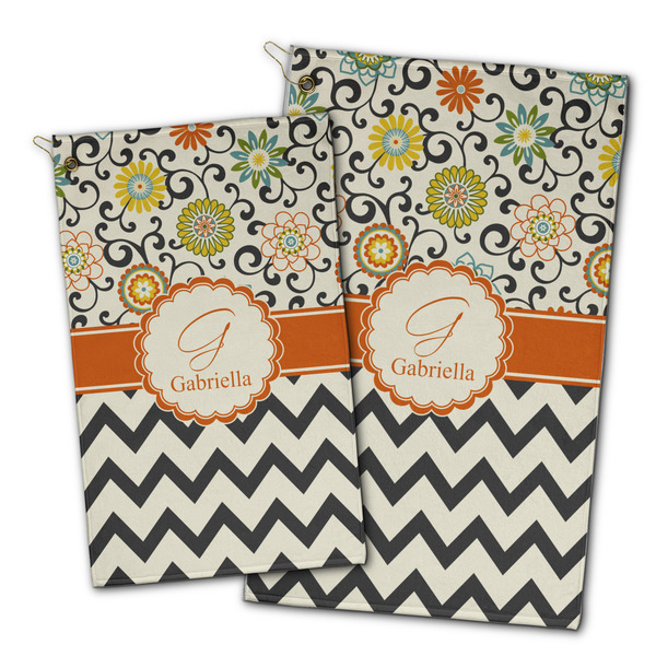 Swirls, Floral & Chevron Golf Towel - PARENT (small and large)