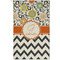 Swirls, Floral & Chevron Golf Towel - Poly-Cotton Blend - Small w/ Name and Initial