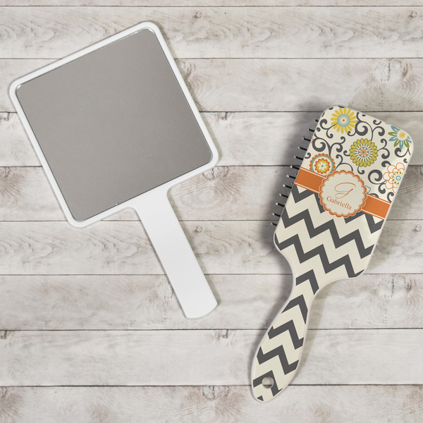 Swirls, Floral & Chevron Hair Brush - In Context