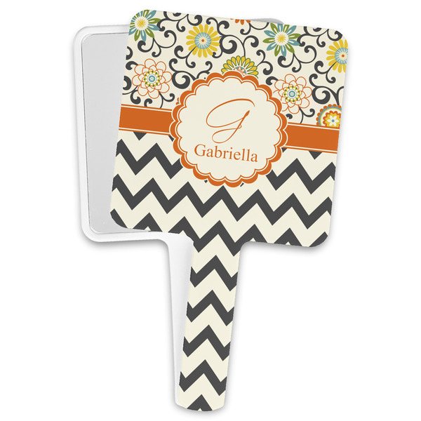 Custom Swirls, Floral & Chevron Hand Mirror (Personalized)