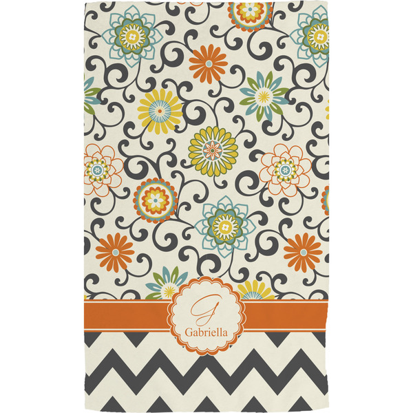 Swirls, Floral & Chevron Hand Towel (Personalized)