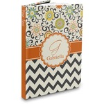 Swirls, Floral & Chevron Hardbound Journal - 7.25" x 10" (Personalized)