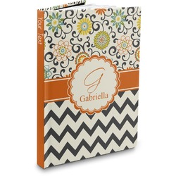 Swirls, Floral & Chevron Hardbound Journal - 7.25" x 10" (Personalized)