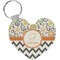Swirls, Floral & Chevron Heart Keychain (Personalized)