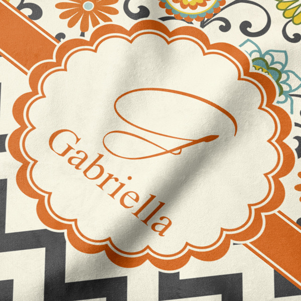 Swirls, Floral & Chevron Hooded Baby Towel- Detail Close Up