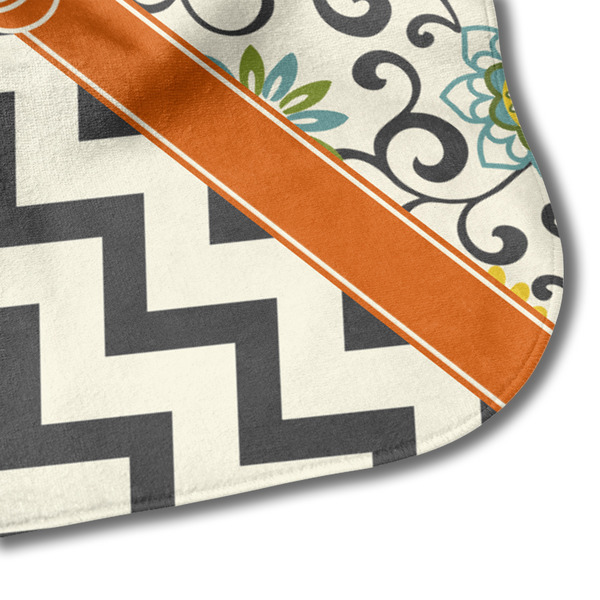 Swirls, Floral & Chevron Hooded Baby Towel- Detail Corner