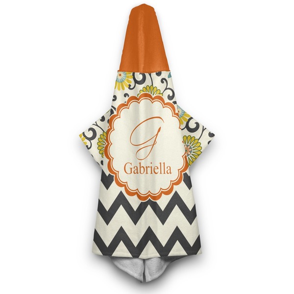 Swirls, Floral & Chevron Hooded Towel - Hanging