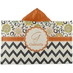 Swirls, Floral & Chevron Kids Hooded Towel (Personalized)