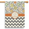 Swirls, Floral & Chevron 28" House Flag (Personalized)