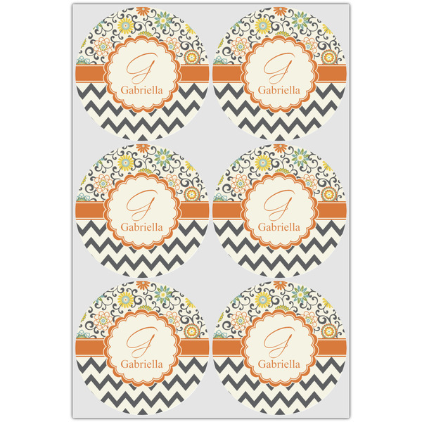 Swirls, Floral & Chevron Icing Circle - Large - Set of 6