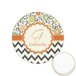 Swirls, Floral & Chevron Printed Cookie Topper - 1.25" (Personalized)