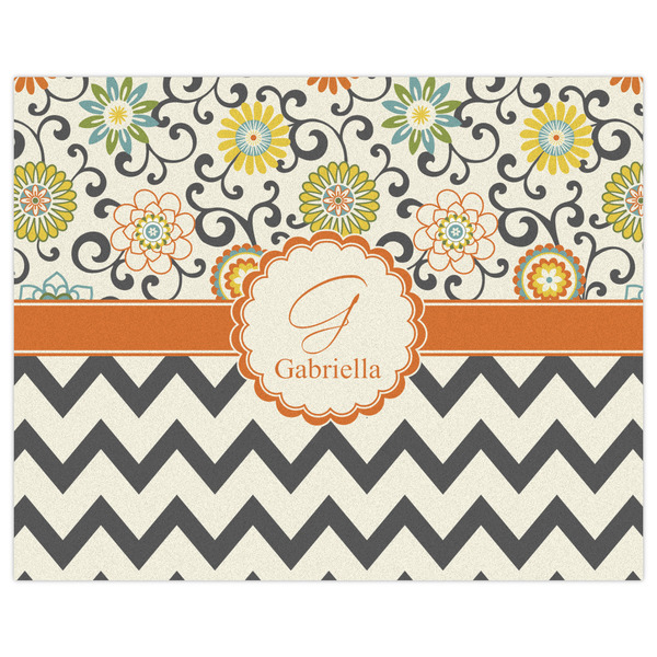 Swirls, Floral & Chevron Indoor / Outdoor Rug - 8'x10' - Front Flat