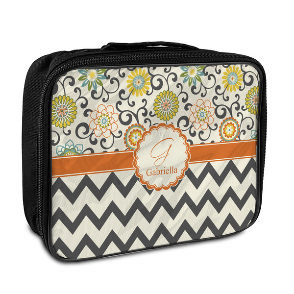 Custom Swirls, Floral & Chevron Insulated Lunch Bag (Personalized)