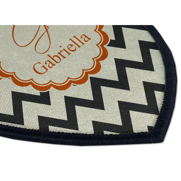 Swirls, Floral & Chevron Iron on Shield 3 Detail