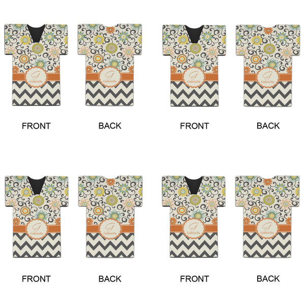 Swirls, Floral & Chevron Jersey Bottle Cooler - Set of 4 - APPROVAL
