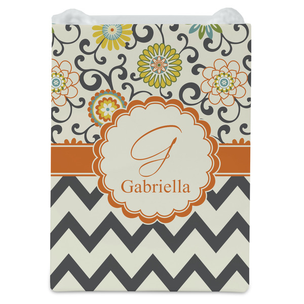 Swirls, Floral & Chevron Jewelry Gift Bag - Matte - Front
