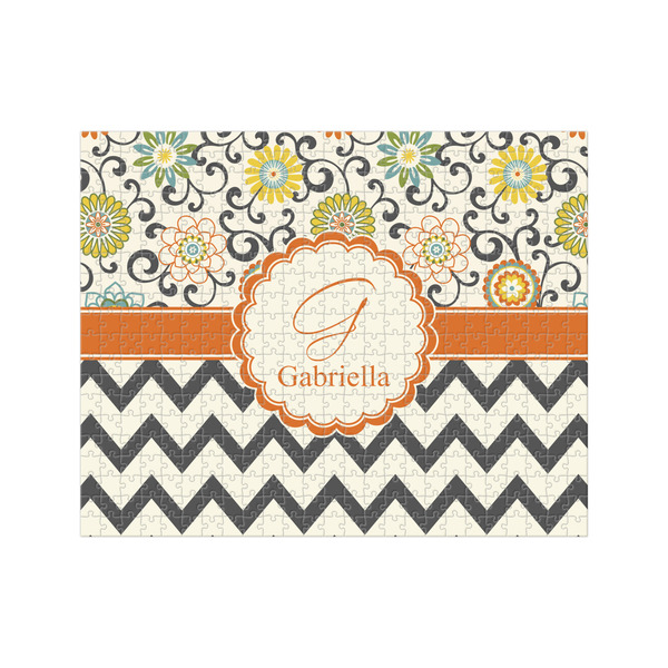 Custom Swirls, Floral & Chevron 500 pc Jigsaw Puzzle (Personalized)