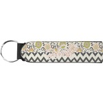 Swirls, Floral & Chevron Neoprene Keychain Fob (Personalized)