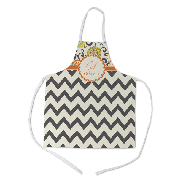 Custom Swirls, Floral & Chevron Kid's Apron - Medium (Personalized)