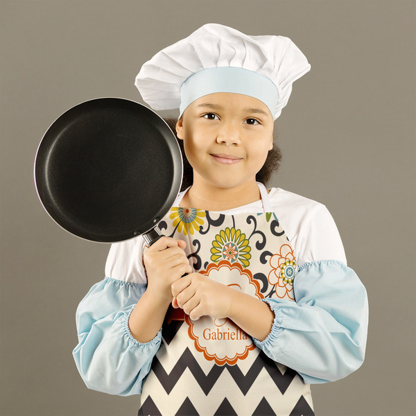 Swirls, Floral & Chevron Kid's Aprons - Medium - Lifestyle