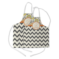 Swirls, Floral & Chevron Kid's Apron w/ Name and Initial