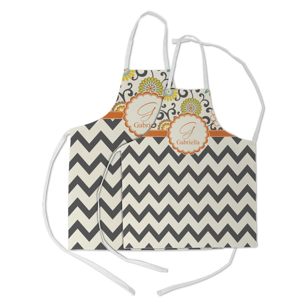 Swirls, Floral & Chevron Kid's Aprons - Parent - Main