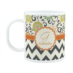Swirls, Floral & Chevron Plastic Kids Mug (Personalized)