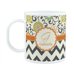 Swirls, Floral & Chevron Plastic Kids Mug (Personalized)