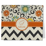 Swirls, Floral & Chevron Kitchen Towel - Poly Cotton w/ Name and Initial