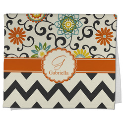 Swirls, Floral & Chevron Kitchen Towel - Poly Cotton w/ Name and Initial