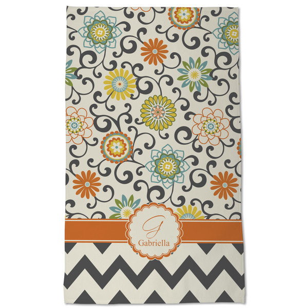 Swirls, Floral & Chevron Kitchen Towel - Poly Cotton - Full Front