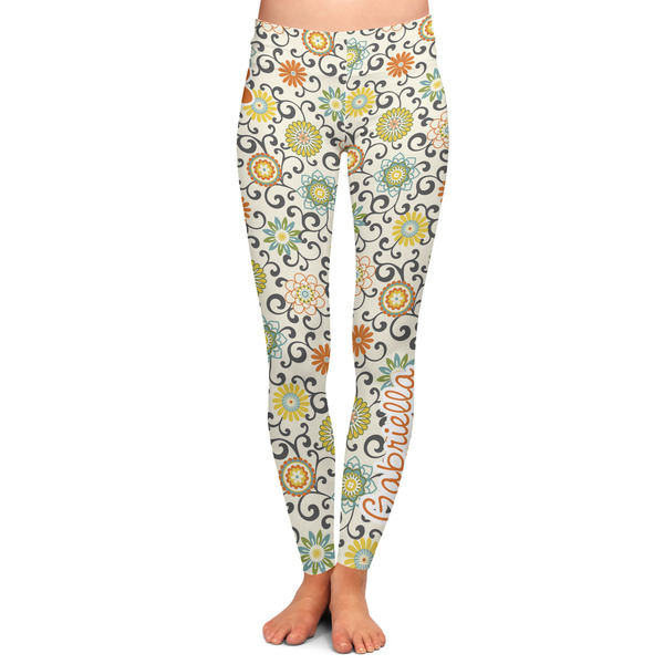 Custom Swirls, Floral & Chevron Ladies Leggings - Large (Personalized)