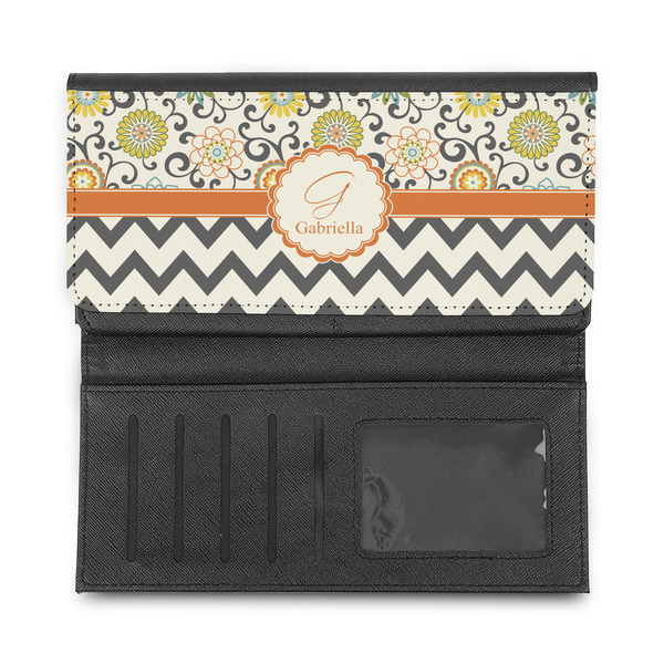 Swirls, Floral & Chevron Ladies Wallet - Half Way Open