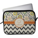 Swirls, Floral & Chevron Laptop Sleeve / Case - 13" (Personalized)