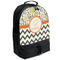 Swirls, Floral & Chevron Large Backpack - Black - Angled View