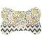 Swirls, Floral & Chevron Bone Shaped Dog Food Mat (Large) (Personalized)