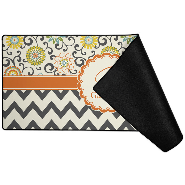 Swirls, Floral & Chevron Large Gaming Mats - FRONT W/ FOLD