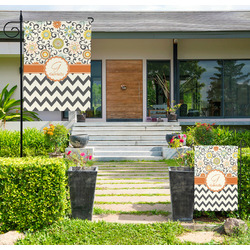 Swirls, Floral & Chevron Large Garden Flag - Single Sided (Personalized)