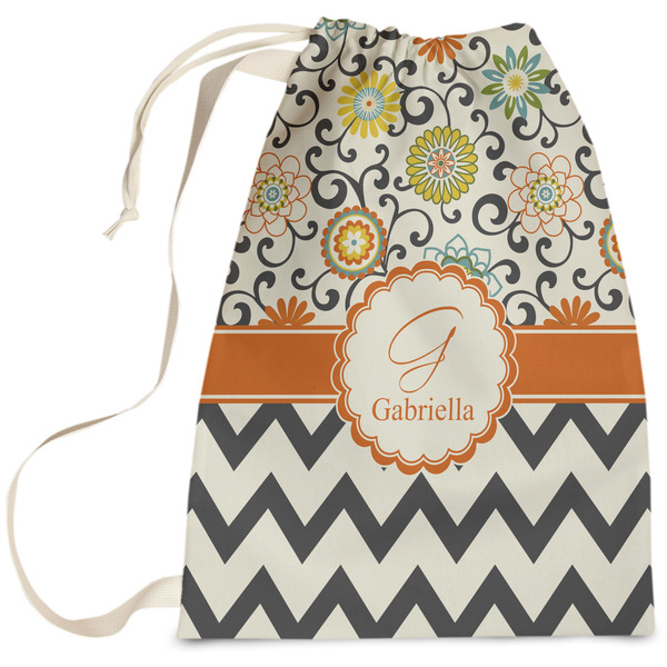 Custom Swirls, Floral & Chevron Laundry Bag - Large (Personalized)