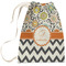 Swirls, Floral & Chevron Large Laundry Bag - Front View