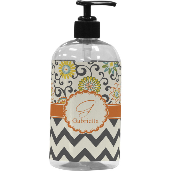 Custom Swirls, Floral & Chevron Plastic Soap / Lotion Dispenser (Personalized)