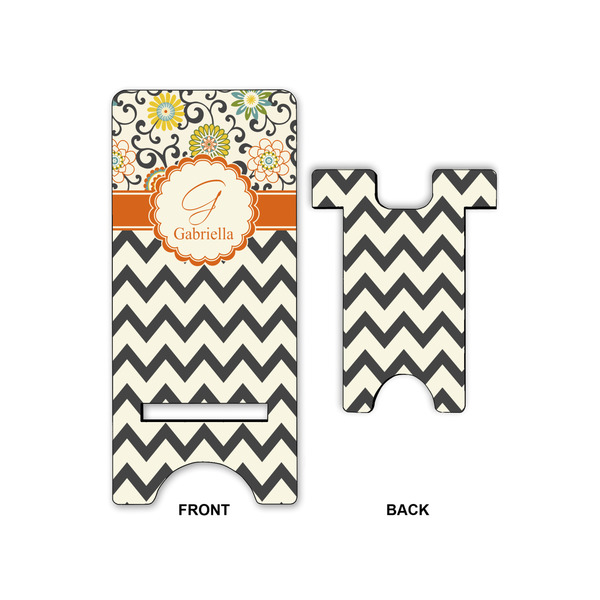 Swirls, Floral & Chevron Large Phone Stand - Front & Back