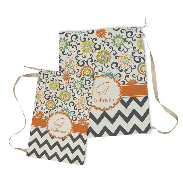 Swirls, Floral & Chevron Laundry Bag - Both Bags